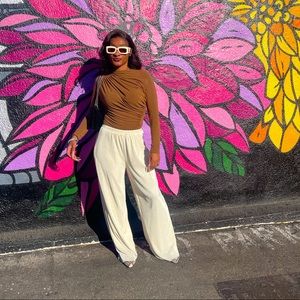 Wide Leg Accordion Palazzo Pants ❄️